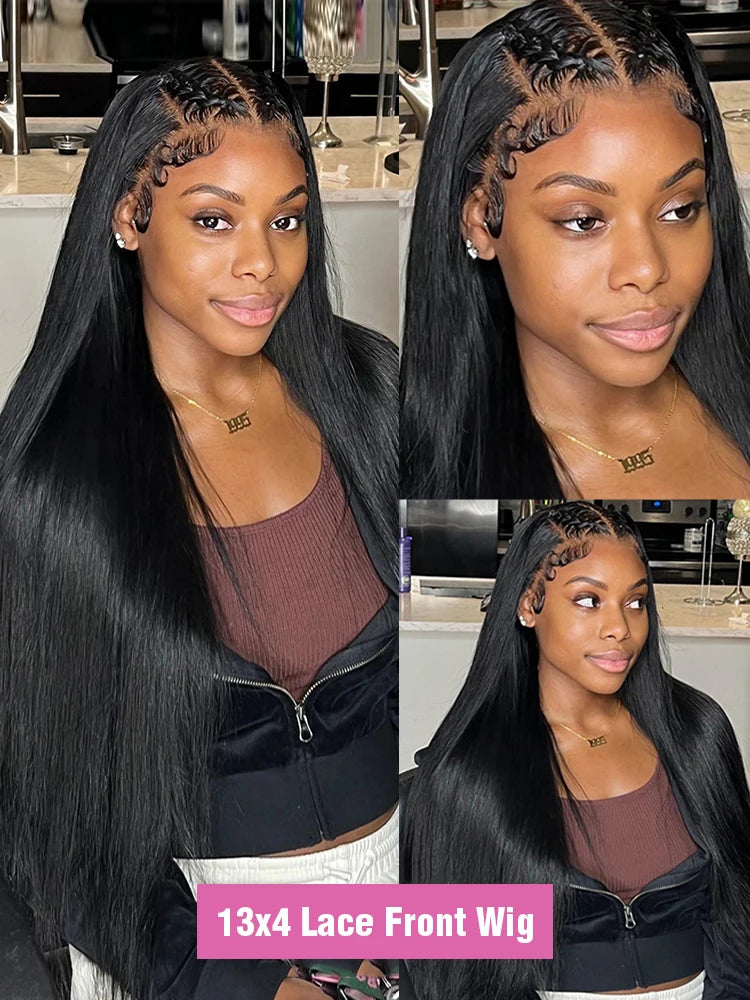 13x6 HD Lace Frontal Wig 100% Human Hair Bone Straight Brazilian Transparent Lace Front Wigs Human Hair For Women 30 34 36 Inch