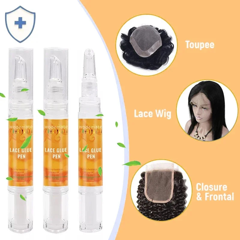 Lace Glue Pen Wig Bond Install Set Extra Hold Adhesive Frizzy Hair Wax Stick No Residue Remover Lemon Scent For Frontal Hair