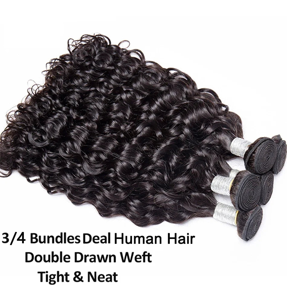 26 28 30 Inch 100% Human Hair Human Hair Deep Wave Curly Bundles 1/3/4 PCS Raw Hair Weave Bundle Human Hair Weave Bundle Curl