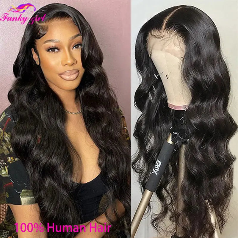 Brazilian Body Wave Transparent Lace Frontal Wig Body Wavy Lace Front Human Hair Wigs For Women Wet And Wavy Closure Wigs 180%