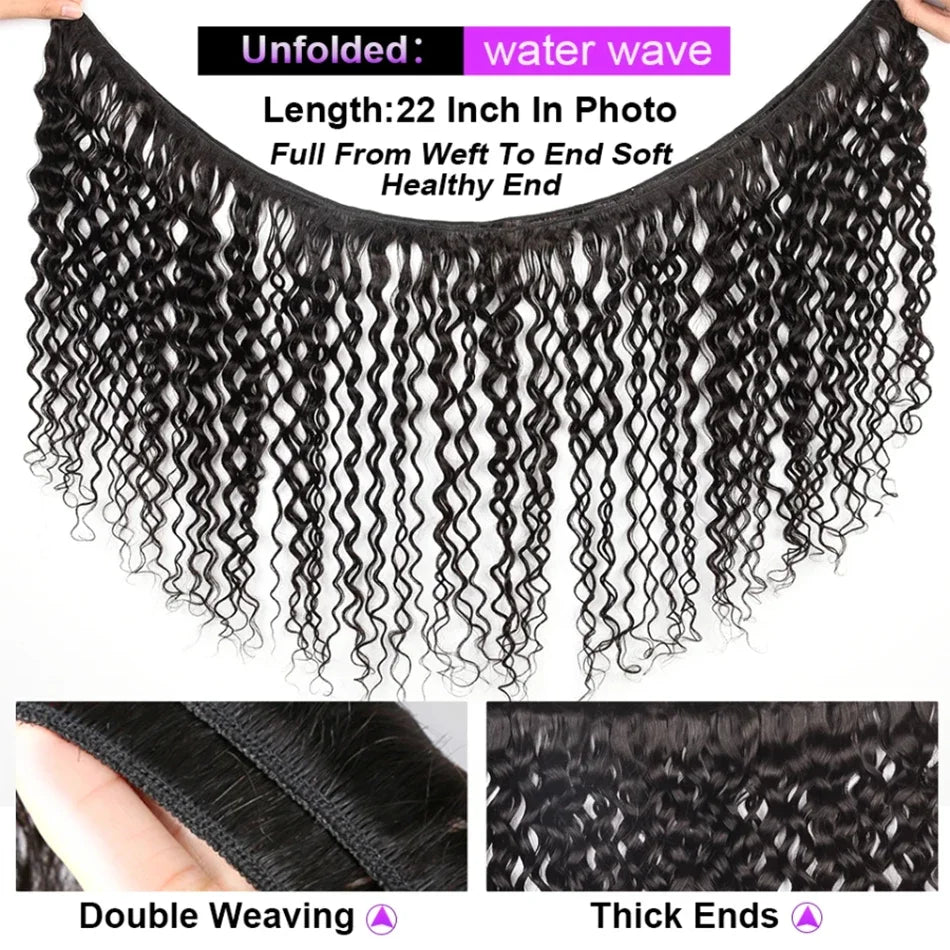 26 28 30 Inch 100% Human Hair Human Hair Deep Wave Curly Bundles 1/3/4 PCS Raw Hair Weave Bundle Human Hair Weave Bundle Curl